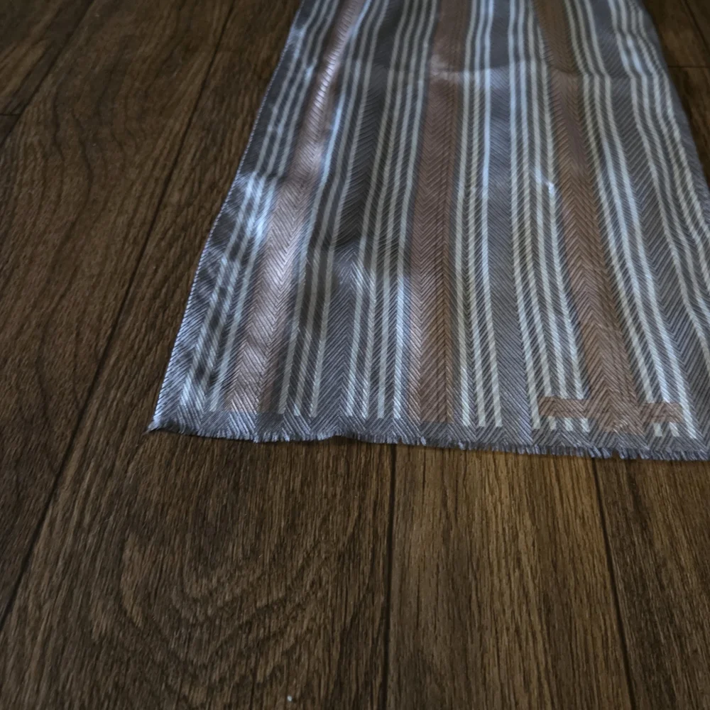 Oscar de la Renta Striped Silk-Feel Scarf – Designer Neutral Chic